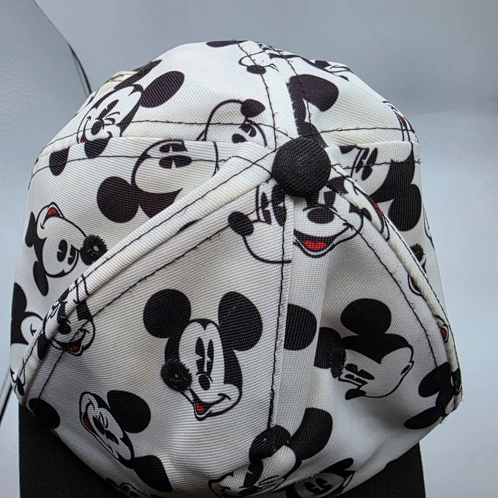 H&M x Disney Kids Adjustable Mickey Mouse Print Snapback Hat Black White Youth